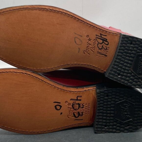 Vintage Tony Lama Round Toe Red Leather Western Cowboy Boot Women's 4.5 w / Tags - Picture 6 of 6